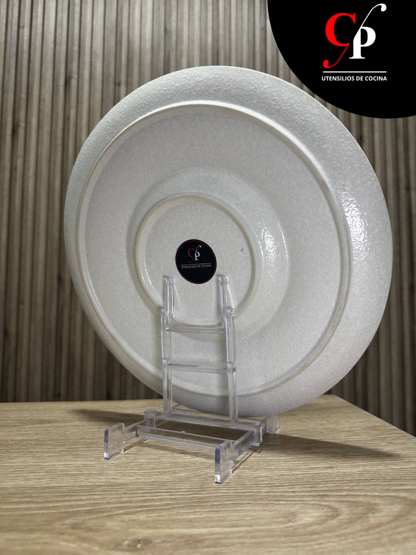 Plato Pastero Plano Tipo Laja Blanco 30 CM